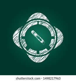 cutter icon with chalkboard texture