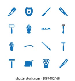 Cutter icon. collection of 16 cutter filled icons such as electric razor, razor, lawn mower. editable cutter icons for web and mobile.