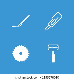 Cutter icon. collection of 4 cutter filled and outline icons such as blade saw, scalpel. editable cutter icons for web and mobile.