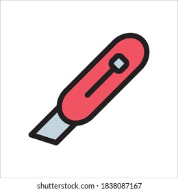 Cutter Icon Color Design Vector Template Illustration
