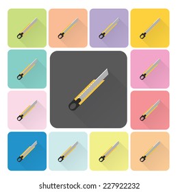 Cutter Icon color set vector illustration.