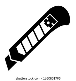 Cutter icon design. Cutter knife icon in modern silhouette style design. Vector illustration.