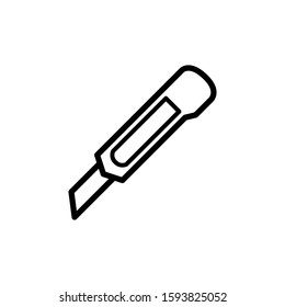 Cutter icon design template, outlined style, editable stroke