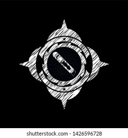 cutter icon drawn with chalkboard texture