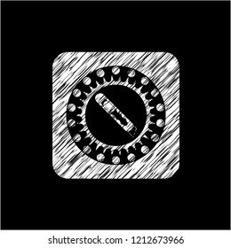 cutter icon drawn on a blackboard