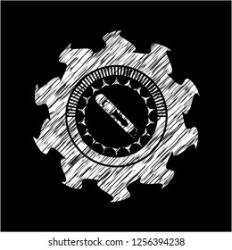 cutter icon drawn on blackboard