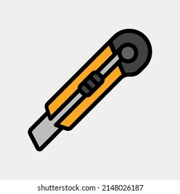 Cutter icon in filled line style, use for website mobile app presentation