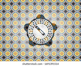 cutter icon inside arabesque emblem. arabic decoration.