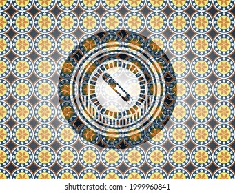 cutter icon inside arabesque emblem. arabic decoration. 
