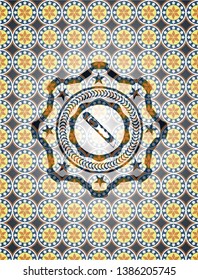 cutter icon inside arabesque style badge. arabic decoration.