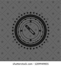 cutter icon inside black emblem