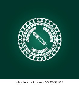 cutter icon inside chalkboard emblem