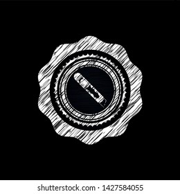 cutter icon inside chalkboard emblem