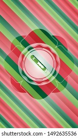 cutter icon inside christmas colors style emblem.