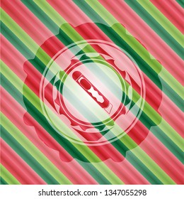 cutter icon inside christmas emblem.