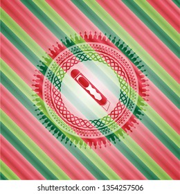 cutter icon inside christmas style badge..