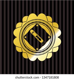 cutter icon inside gold badge