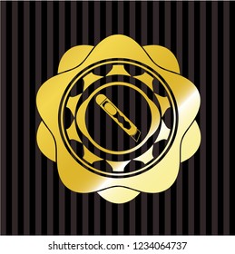 cutter icon inside gold emblem