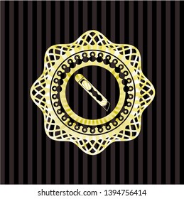 cutter icon inside gold shiny emblem