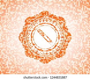 cutter icon inside orange mosaic emblem
