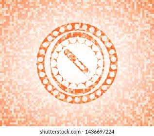 cutter icon inside orange mosaic emblem