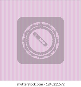 cutter icon inside pink emblem. Vintage.