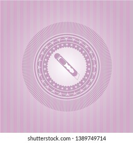 cutter icon inside pink emblem