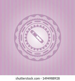 cutter icon inside pink emblem. Retro