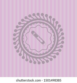 cutter icon inside pink emblem. Vintage.