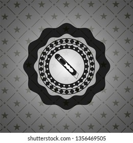 cutter icon inside realistic black emblem