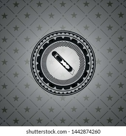 cutter icon inside realistic black emblem