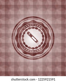 cutter icon inside red badge with geometric pattern. Seamless.