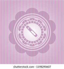 cutter icon inside retro style pink emblem