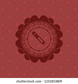 cutter icon inside retro style red emblem