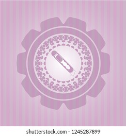 cutter icon inside retro style pink emblem