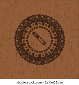 cutter icon inside retro style wood emblem