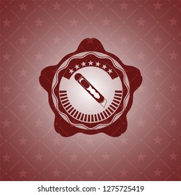 cutter icon inside retro style red emblem