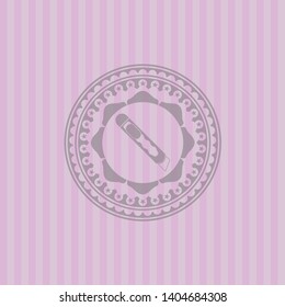cutter icon inside retro style pink emblem