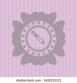 cutter icon inside retro style pink emblem