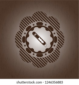 cutter icon inside retro wood emblem
