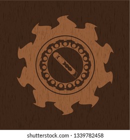 cutter icon inside retro wood emblem