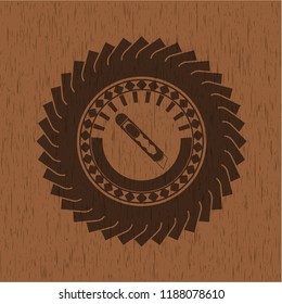 cutter icon inside retro wooden emblem