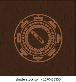 cutter icon inside vintage wood emblem