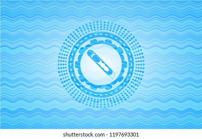 cutter icon inside water representation style badge.