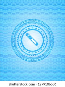 cutter icon inside water representation style emblem.