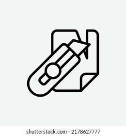  cutter icon, isolated toolbox outline icon in light grey background, perfect for website, blog, logo, graphic design, social media, UI, mobile app