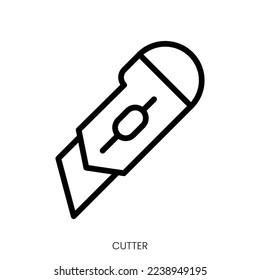 cutter icon. Line Art Style Design Isolated On White Background