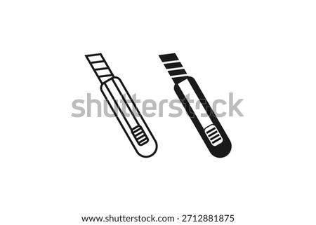 cutter icon line and flat
