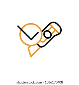 Cutter icon. Line and two colour design template