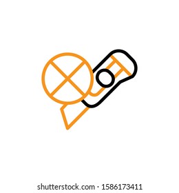 Cutter icon. Line and two colour design template